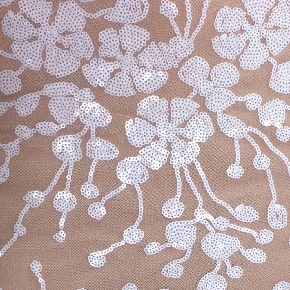 White Long Lace/Sequin Dress - Picture 6 of 6